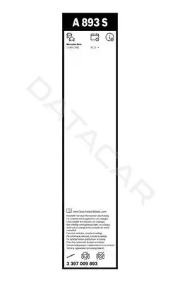 Щетки стеклоочистителя BOSCH 3397009893