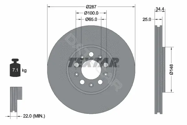 Тормозные диски TEXTAR 92106605