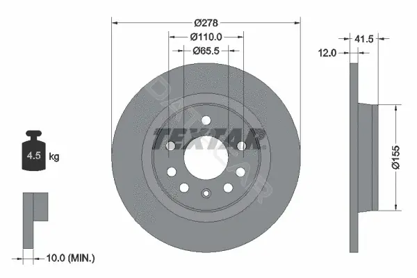 Тормозные диски TEXTAR 92118503