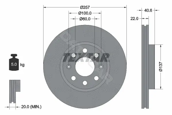 Тормозные диски TEXTAR 92145703