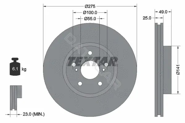 Тормозные диски TEXTAR 92173103