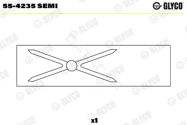 Вкладыши шатунные GLYCO 55-4235SEMI