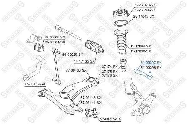 Рулевые наконечники STELLOX 51-00297-SX