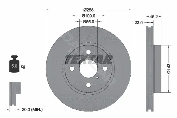 Тормозные диски TEXTAR 92164203