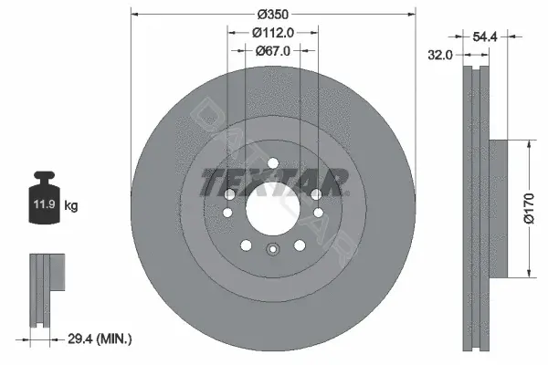 Тормозные диски TEXTAR 92284205
