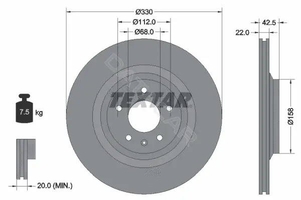 Тормозные диски TEXTAR 92160403