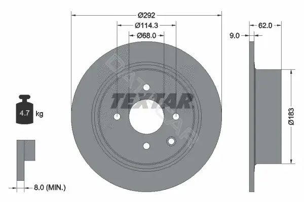 Тормозные диски TEXTAR 92234303