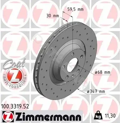 Тормозные диски ZIMMERMANN 100.3319.52