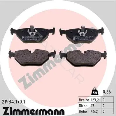 Тормозные колодки ZIMMERMANN 21934.170.1