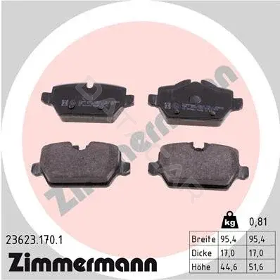 Тормозные колодки ZIMMERMANN 23623.170.1