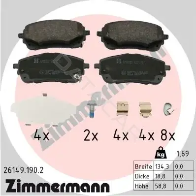 Тормозные колодки ZIMMERMANN 26149.190.2