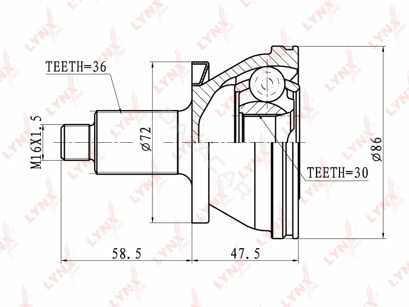 Шрус LYNXAUTO CO-1227