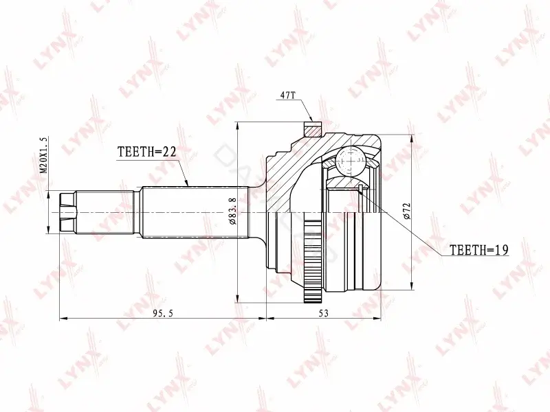 Шрус LYNXAUTO CO-3631A