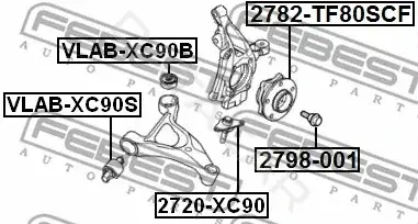 Болт подвески FEBEST 2798-001