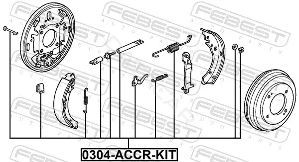 Ремкомплект тормозных колодок FEBEST 0304-ACCR-KIT