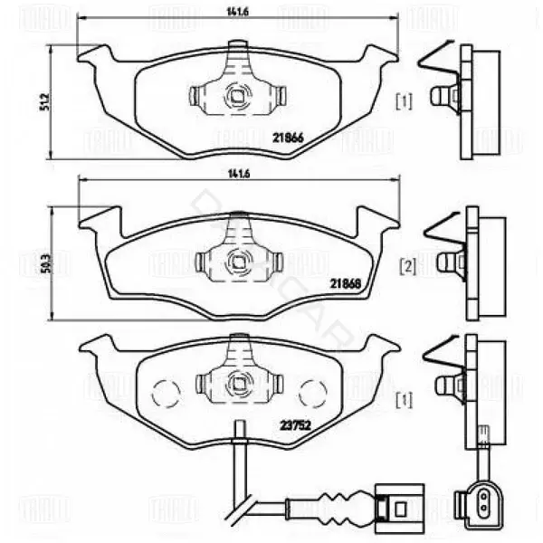 Тормозные колодки TRIALLI PF4380