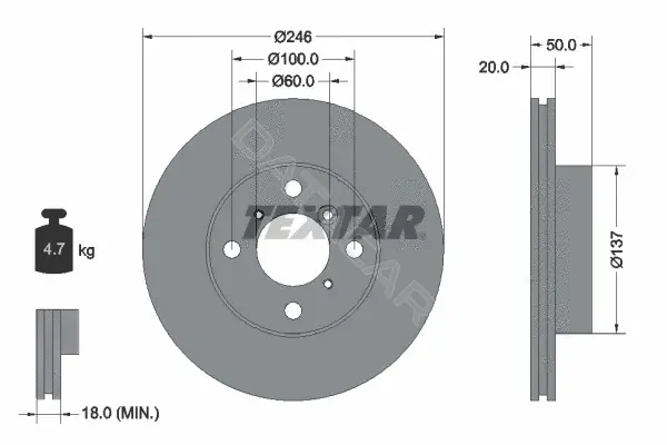 Тормозные диски TEXTAR 92104500