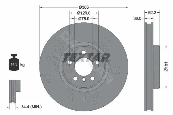 Тормозные диски TEXTAR 92161005