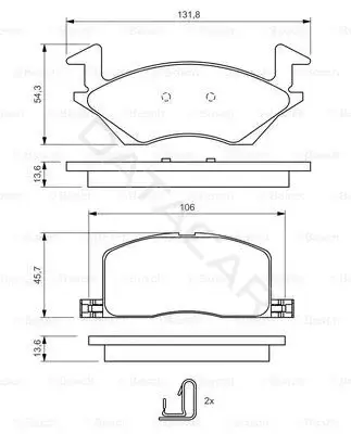 Тормозные колодки BOSCH 0986424264