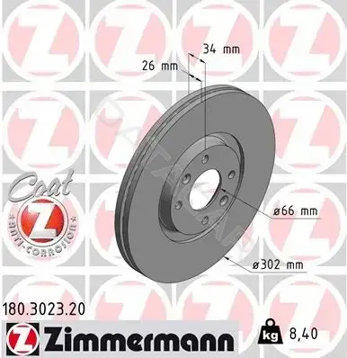 Тормозные диски ZIMMERMANN 180.3023.20