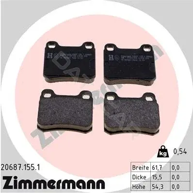 Тормозные колодки ZIMMERMANN 20687.155.1
