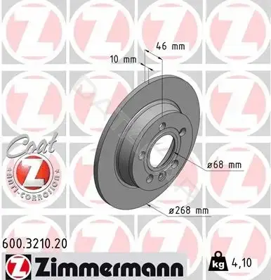Тормозные диски ZIMMERMANN 600.3210.20