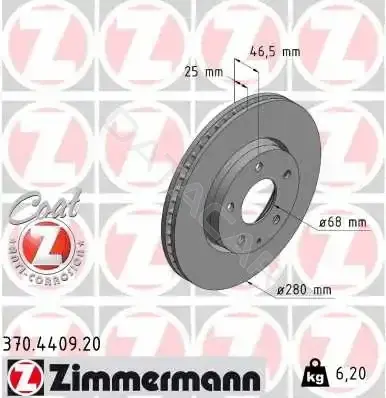 Тормозные диски ZIMMERMANN 370.4409.20