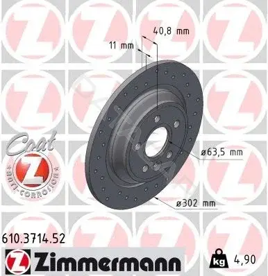 Тормозные диски ZIMMERMANN 610.3714.52