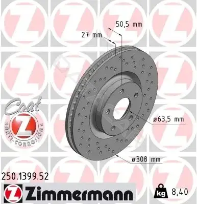Тормозные диски ZIMMERMANN 250.1399.52