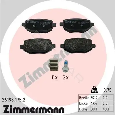 Тормозные колодки ZIMMERMANN 26198.175.2