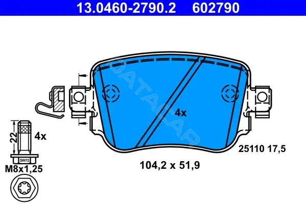 Тормозные колодки ATE 13.0460-2790.2