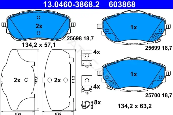 Тормозные колодки ATE 13.0460-3868.2