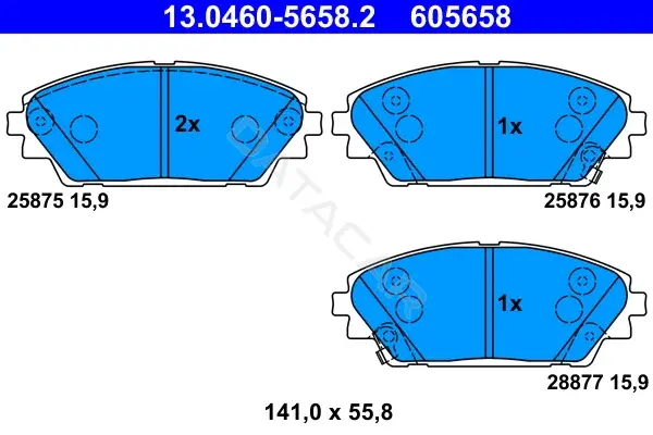 Тормозные колодки ATE 13.0460-5658.2
