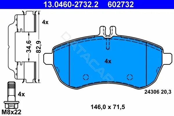 Тормозные колодки ATE 13.0460-2732.2