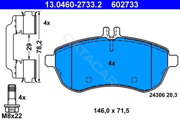 Тормозные колодки ATE 13.0460-2733.2