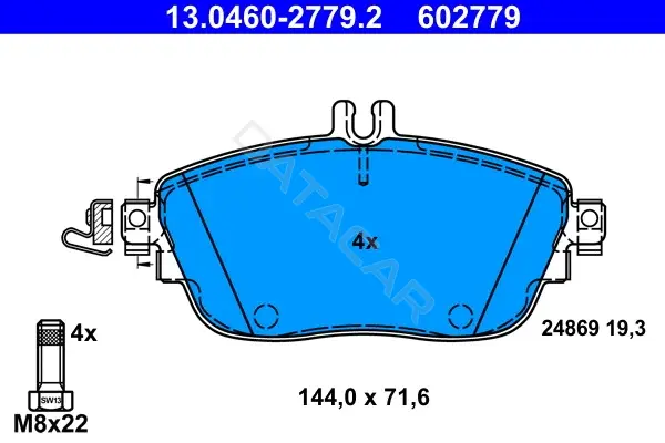 Тормозные колодки ATE 13.0460-2779.2