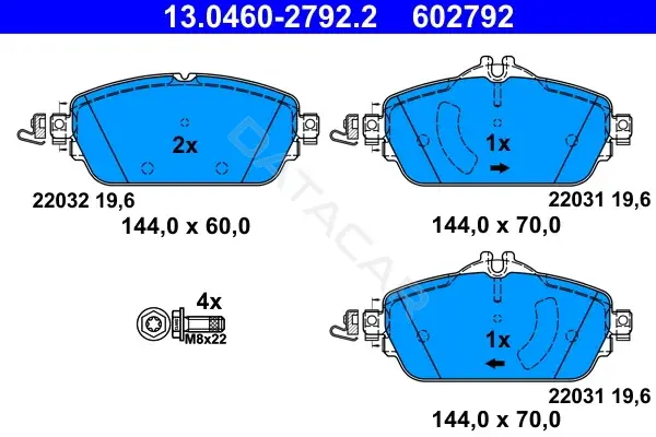Тормозные колодки ATE 13.0460-2792.2
