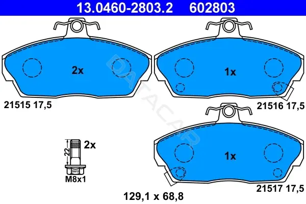 Тормозные колодки ATE 13.0460-2803.2