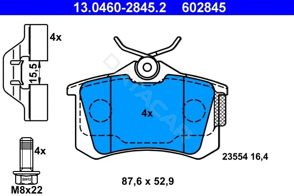 Тормозные колодки ATE 13.0460-2845.2