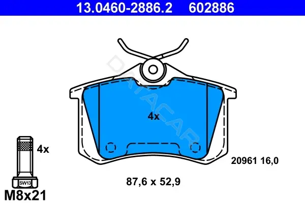 Тормозные колодки ATE 13.0460-2886.2
