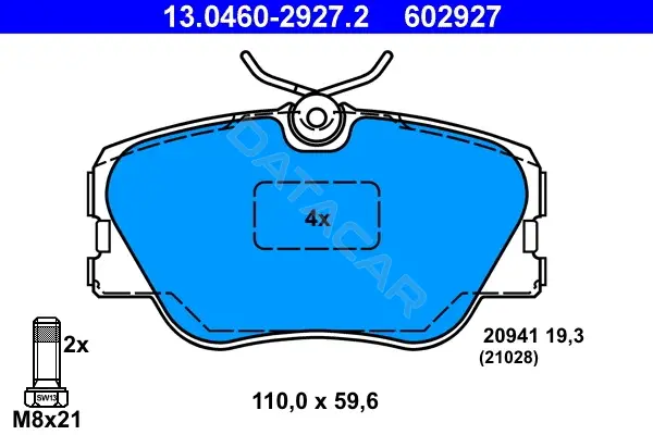 Тормозные колодки ATE 13.0460-2927.2