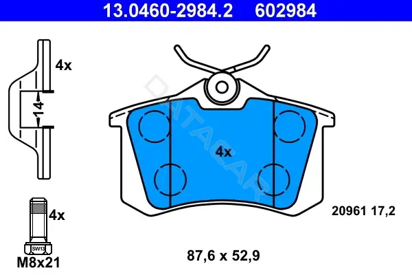 Тормозные колодки ATE 13.0460-2984.2