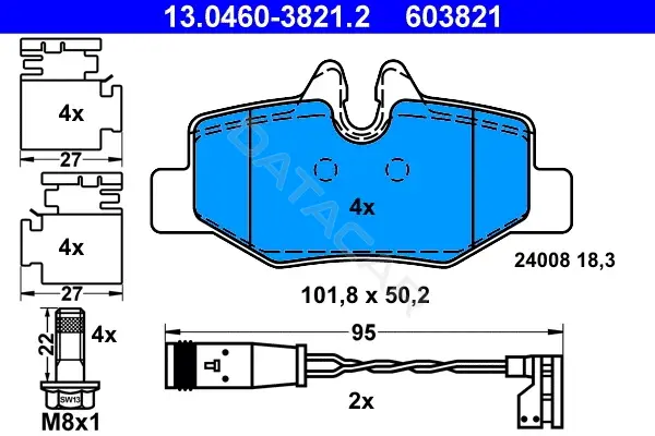 Тормозные колодки ATE 13.0460-3821.2
