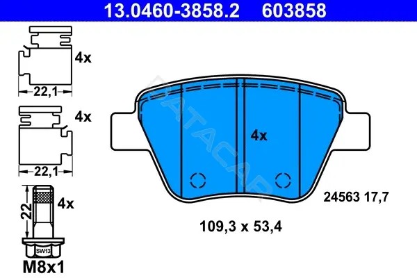 Тормозные колодки ATE 13.0460-3858.2