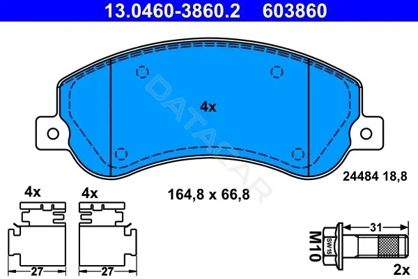 Тормозные колодки ATE 13.0460-3860.2