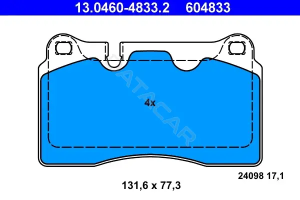 Тормозные колодки ATE 13.0460-4833.2