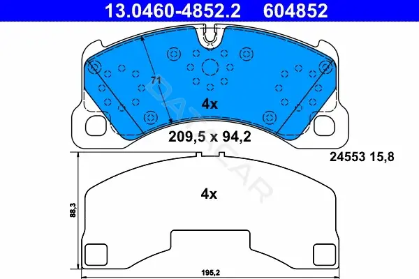 Тормозные колодки ATE 13.0460-4852.2