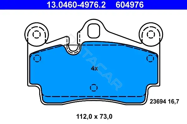 Тормозные колодки ATE 13.0460-4976.2