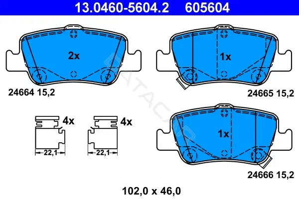 Тормозные колодки ATE 13.0460-5604.2