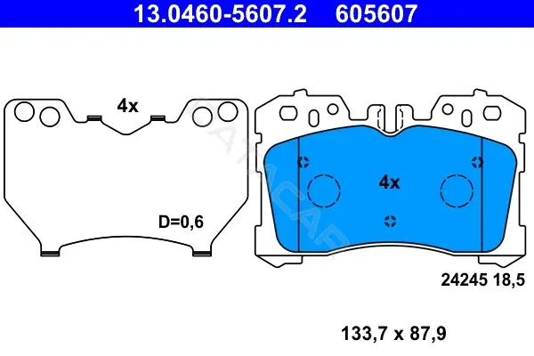 Тормозные колодки ATE 13.0460-5607.2